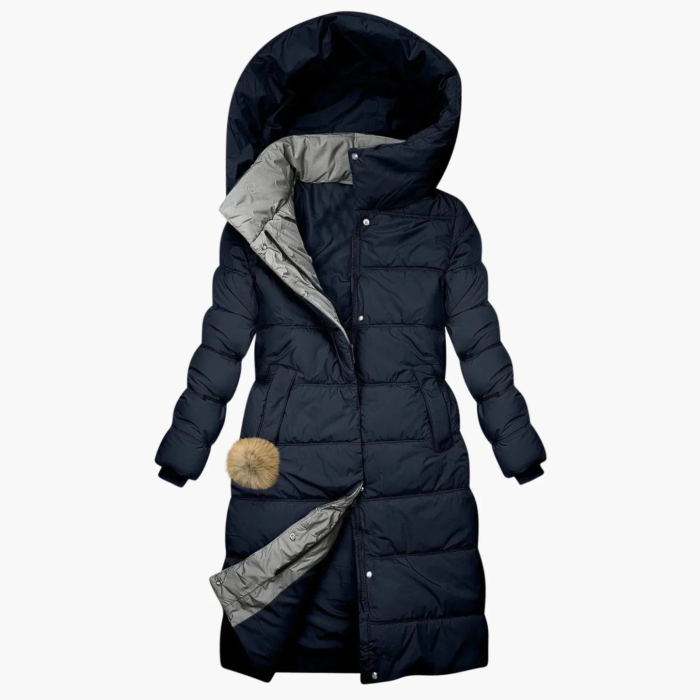 Women's Quilted Winter Coat | Long, Windproof Parka Coat