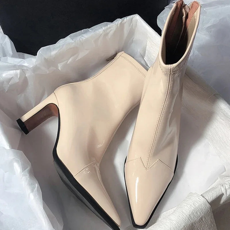 Chic Ankle Boots Women Block Heel