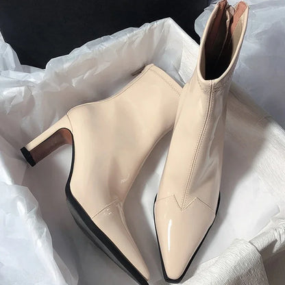 Chic Ankle Boots Women Block Heel