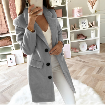 Classic Women's Coat Wool Blend Knee-Length