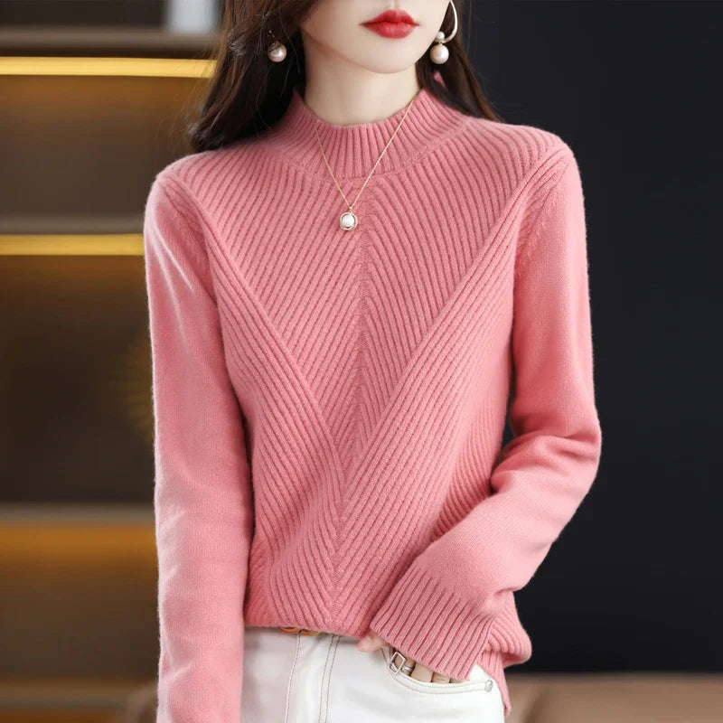 Knitted Round Neck Sweater Warm Winter