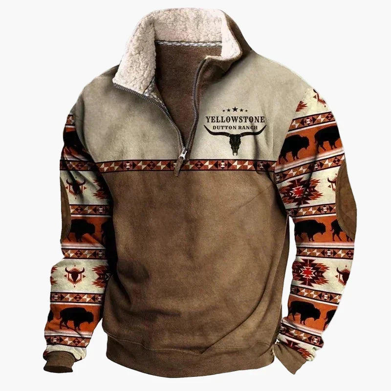 Stylish Western Pullover Aztec Pattern