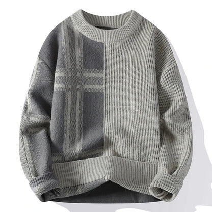 Men's Winter Sweater Colorblock Design Modern