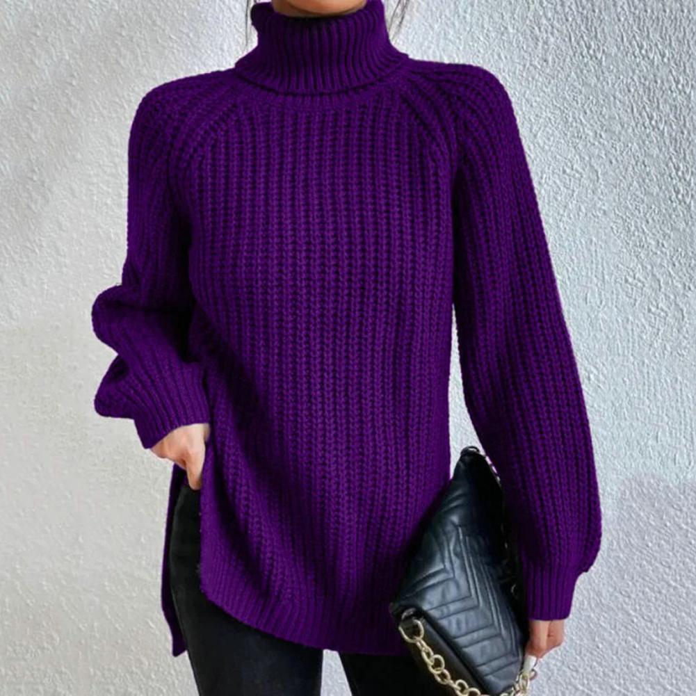 Soft Oversized Knitted Jumper Roll Neck Long Sleeves