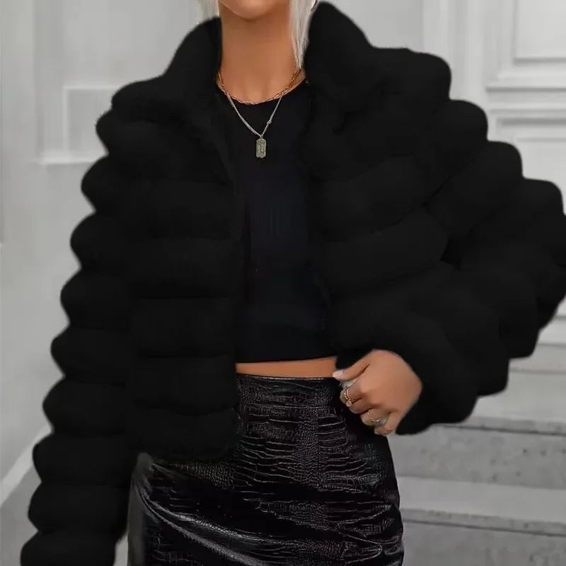 Luxury Dress | Imitation Fur Coat