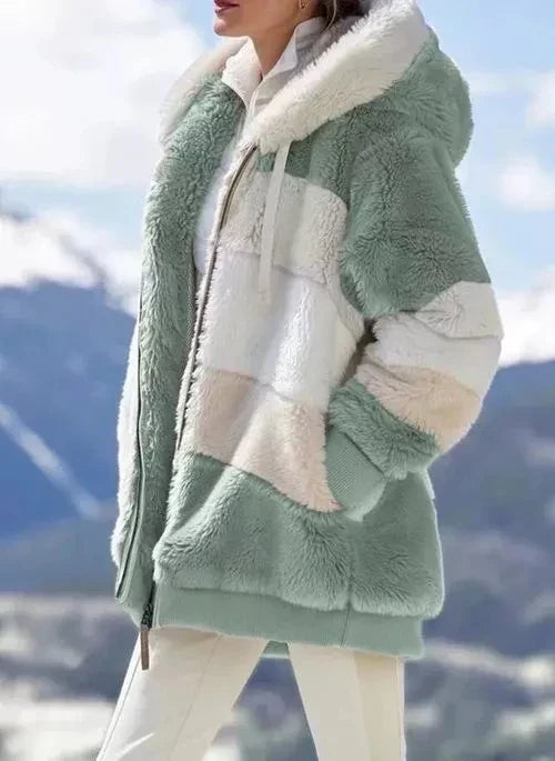 Women's Oversized Teddy Jacket with Hood