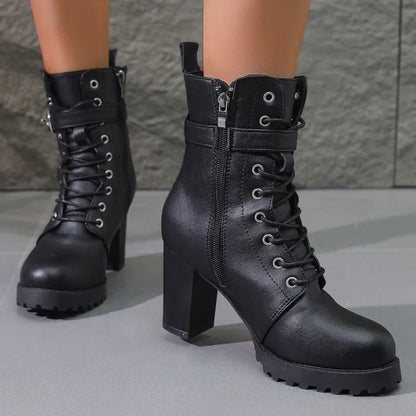 Women's Ankle Boots Laces Elegant