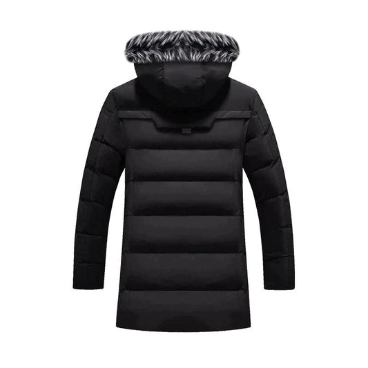 Herren Winterparka Lang Flauschig Kapuze Design - IdealeKleiden