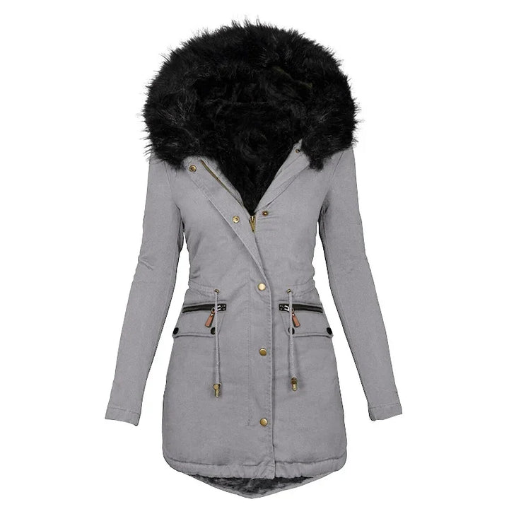 Soft Winter Jacket Hood Fur Collar Women