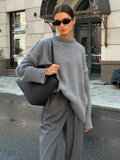Women's Long-Sleeved Crew Neck Pullover