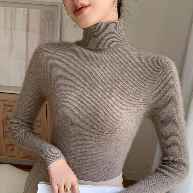 Soft Turtleneck Sweaters for Women Wool