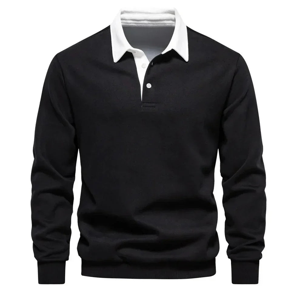 Men's Long-Sleeve Shirt with Collar - Elegant Look