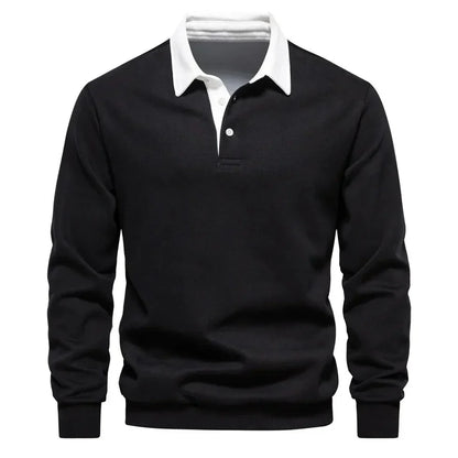 Men's Long-Sleeve Shirt with Collar - Elegant Look