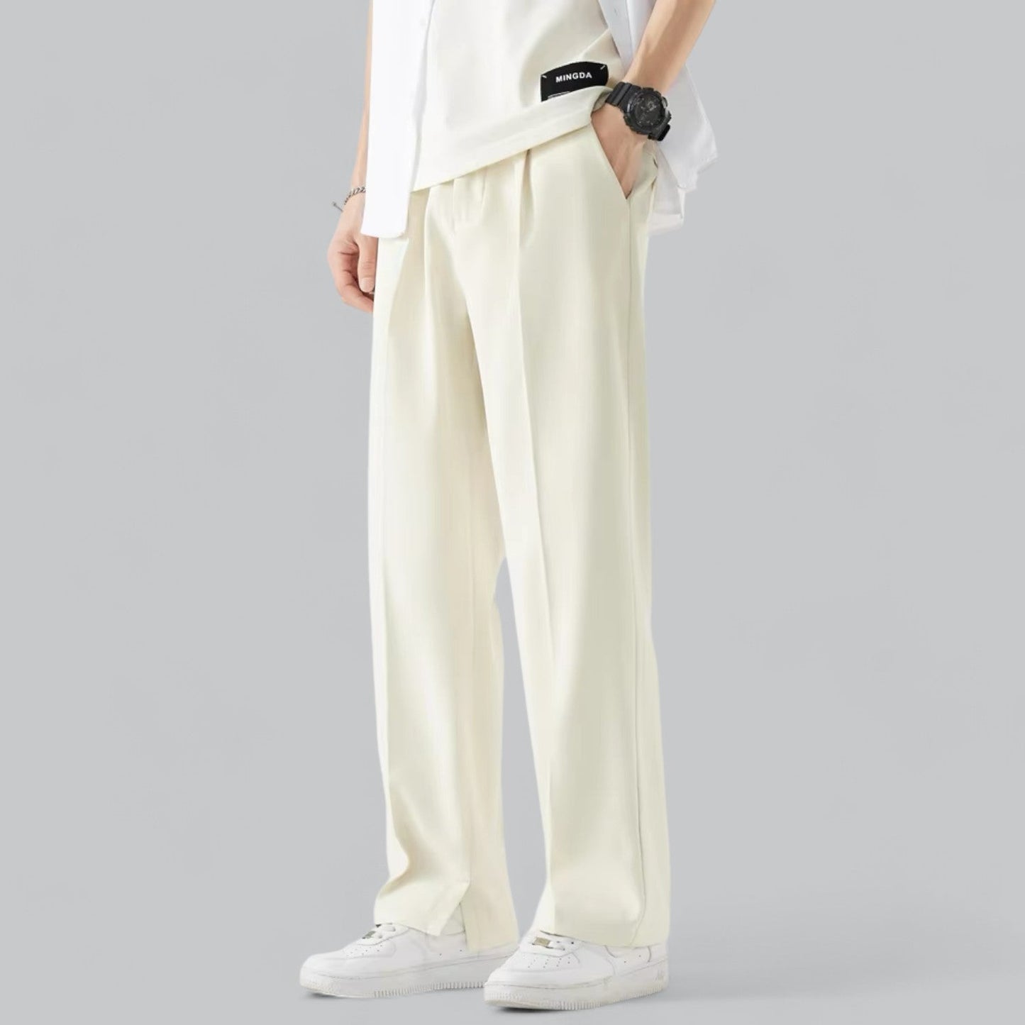 Fashionable Men's Trousers Elegant Slim-fit