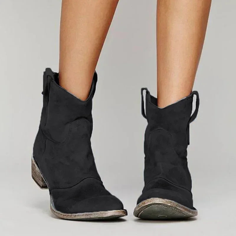 Stylish Ankle Boots Leather Lace Elegant