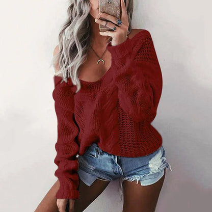Women's Oversized Long-Sleeve Soft Sweater