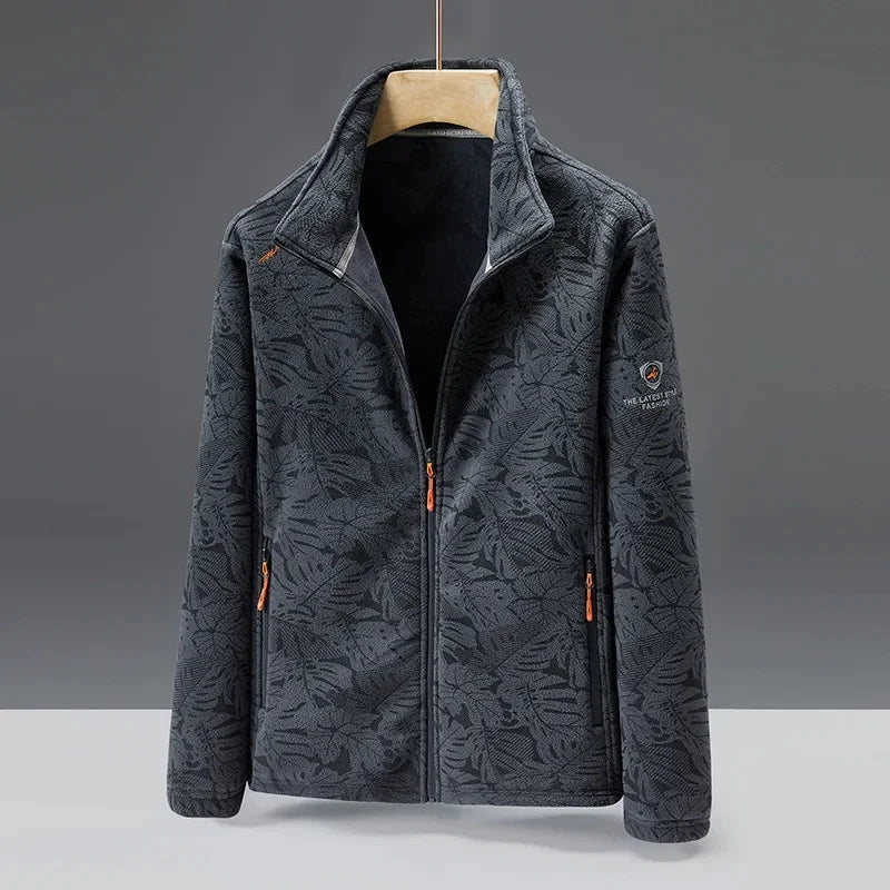 Soft fleece jacket with a high collar and zipper