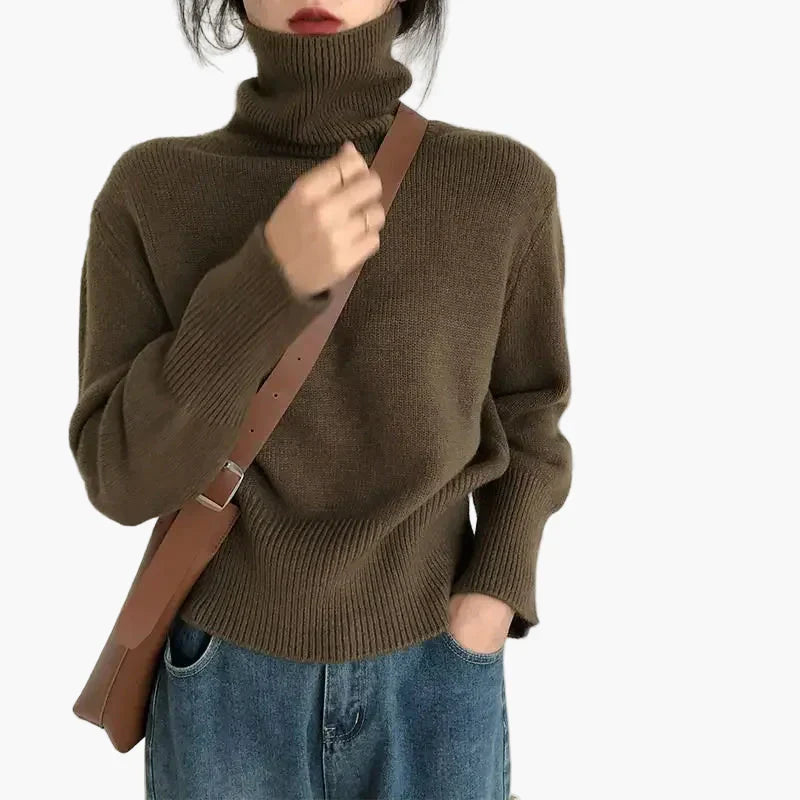 Modischer Rollkragen Pullover Herbst Winter