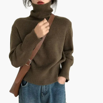 Modischer Rollkragen Pullover Herbst Winter