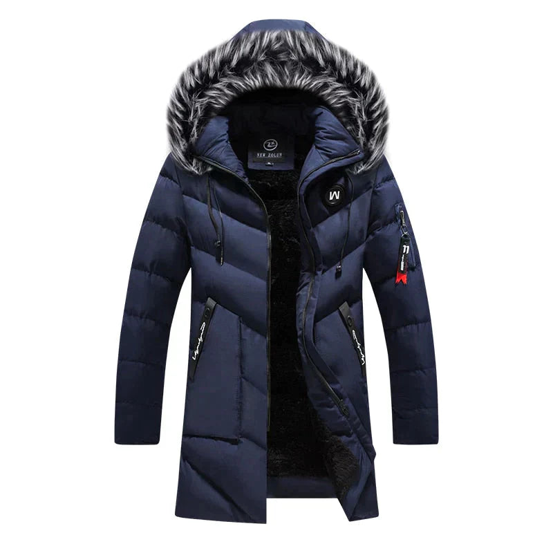 Men's Winter Parka Long Fluffy Hood Design