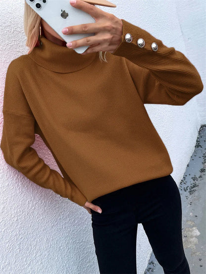 Bequemer Strickpullover Hochgeschlossen - IdealeKleiden