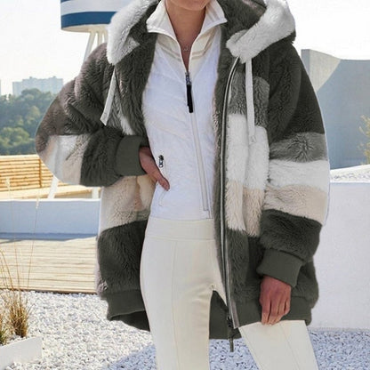Plüschjacke Damen Weich Warm & Stilvoll