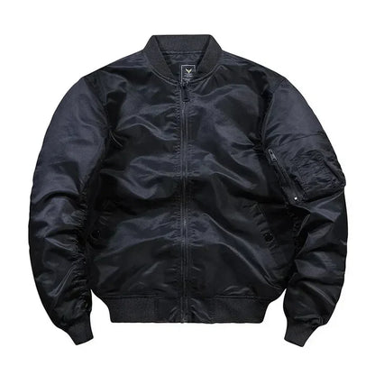 Leather bomber jacket aviator style