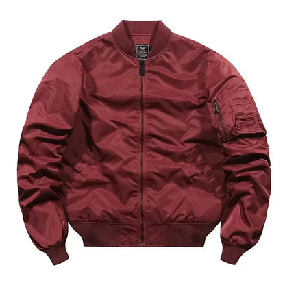 Leather bomber jacket aviator style