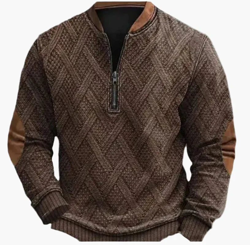 Men's Warm Modern Stand-Up Collar Pullover