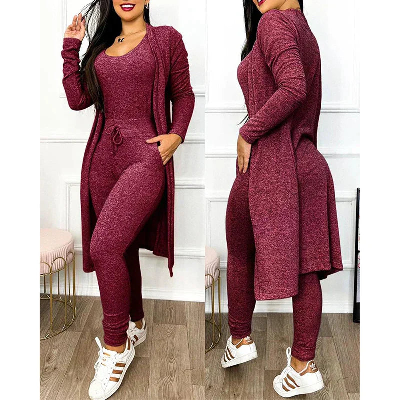Women's 3-Piece Lounge Set with Jacket Comfort