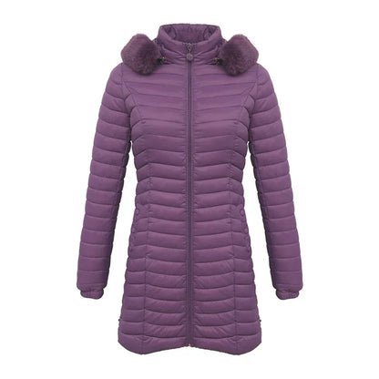 Elegant Slim Fit Winter Jacket with Fur Hood
