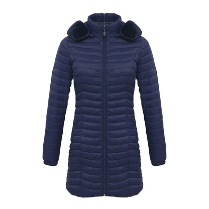 Elegant Slim Fit Winter Jacket with Fur Hood