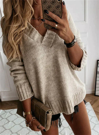 Stylish Women's Sweaters V-Neck Warm