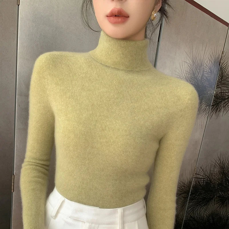 Soft Turtleneck Sweaters for Women Wool
