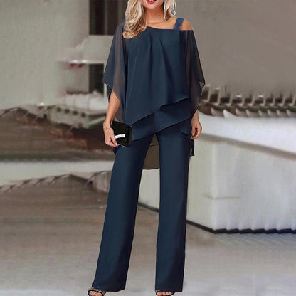 Women's Two-Piece Set | Elegant Cold Shoulder Outfit