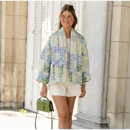 Oversized Patchwork Style Casual Coat