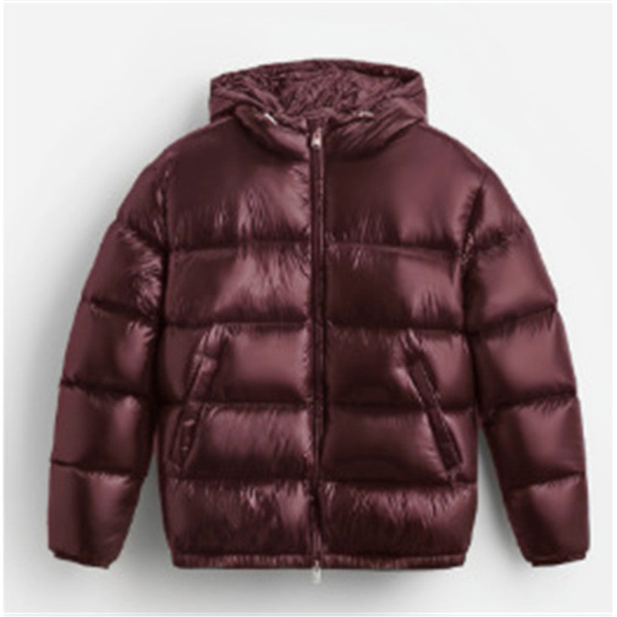 Herren Pufferjacke Warm Kapuze Reißverschluss - IdealeKleiden