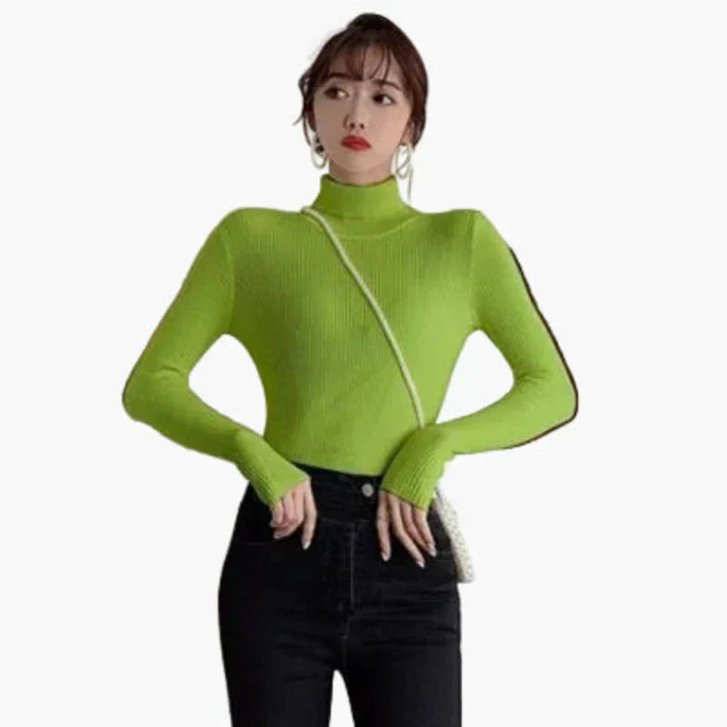 Herbst Pullover Langarm Warm Gerippt