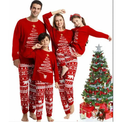 Weihnachtsschlafanzug Rot Familienanzug Festlich - IdealeKleiden