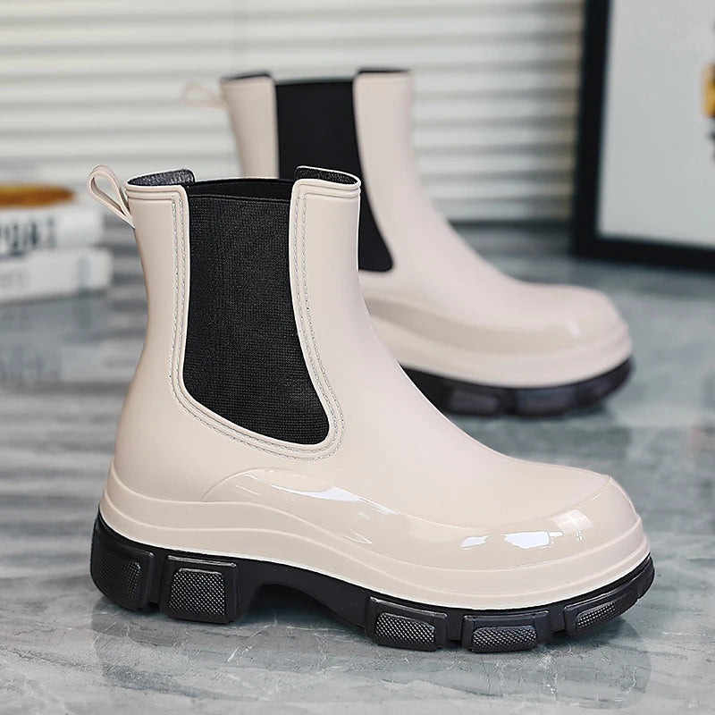 Wasserdichte Gummistiefel Kurz Slip-On - IdealeKleiden