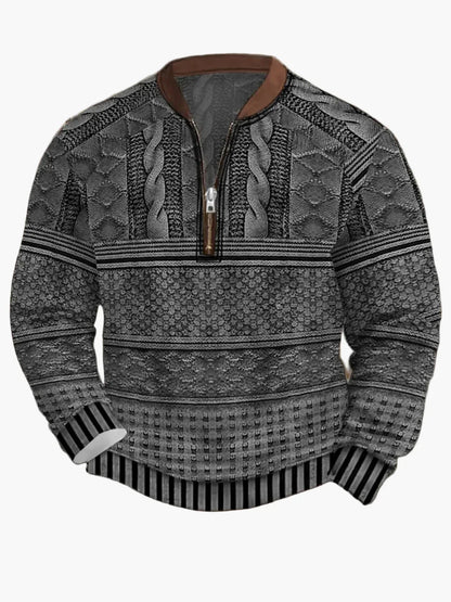 Men's Modern Zip-Up Knit Sweater