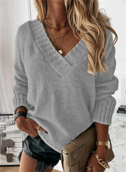 Stylish Women's Sweaters V-Neck Warm