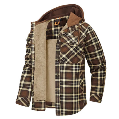Warm Plaid Shirt Jacket Men