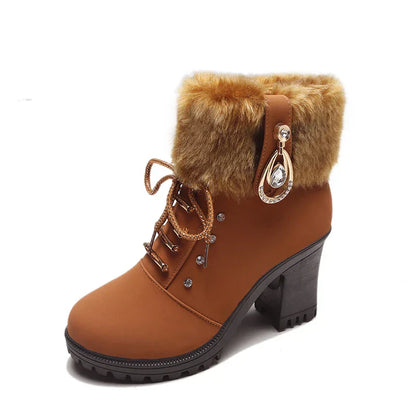 Elegant Short Boots British Style High Heel