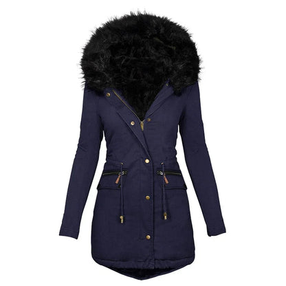 Soft Winter Jacket Hood Fur Collar Women