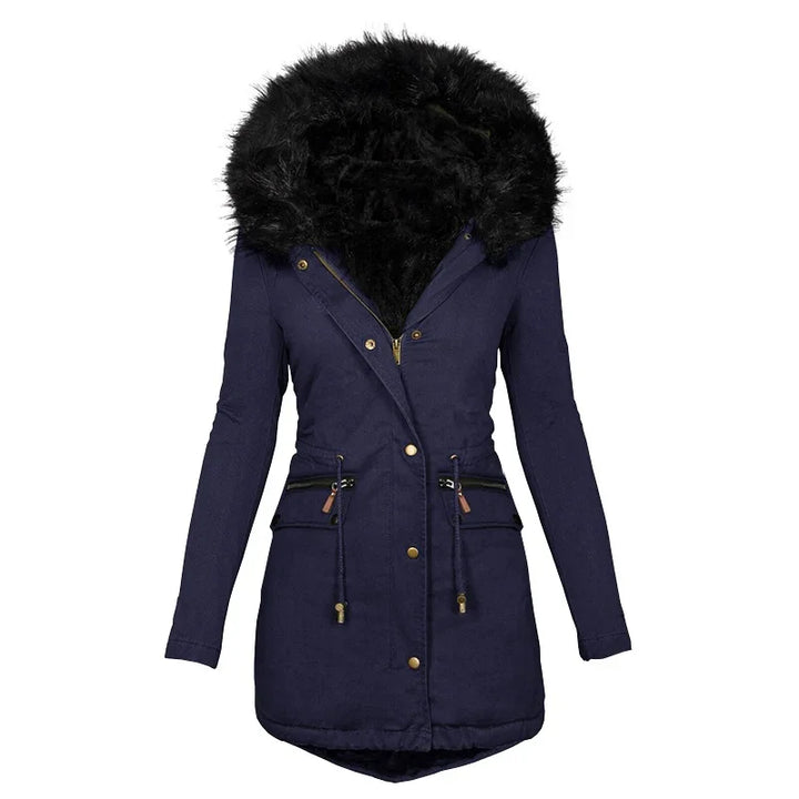 Soft Winter Jacket Hood Fur Collar Women