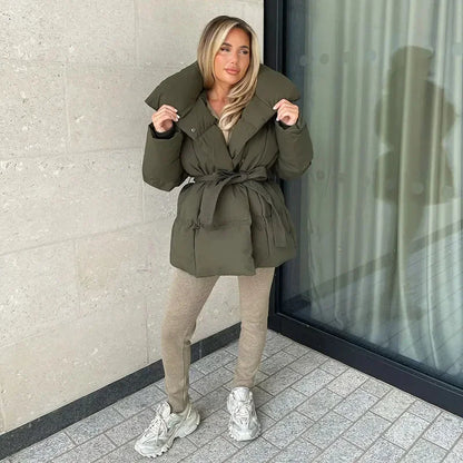 Fashionable Women's Jacket Short Stand-Up Collar Slim Fit