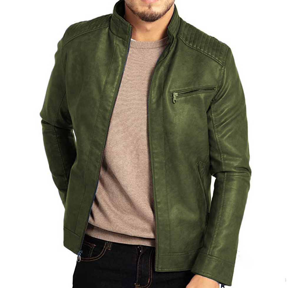 Stylish Leather Jacket Men Elegant
