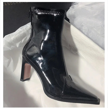 Chic Ankle Boots Women Block Heel