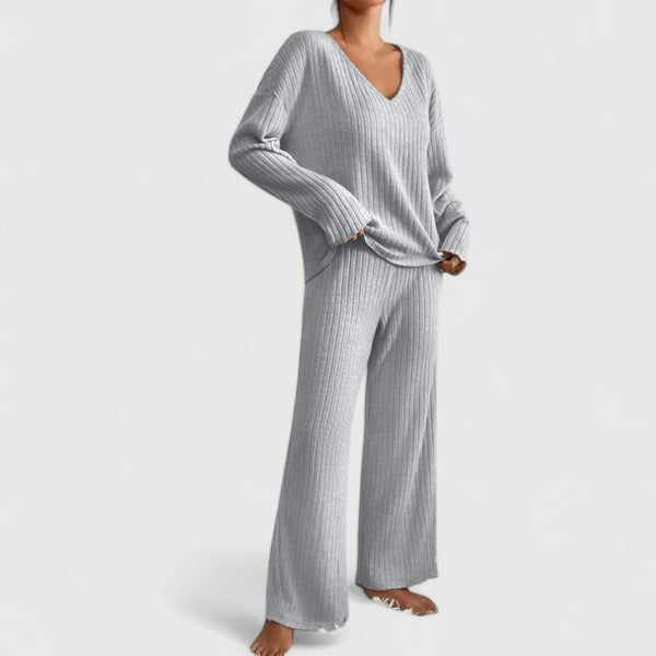 Women's Loungewear Set Ribbed Knit Pants Comfortable